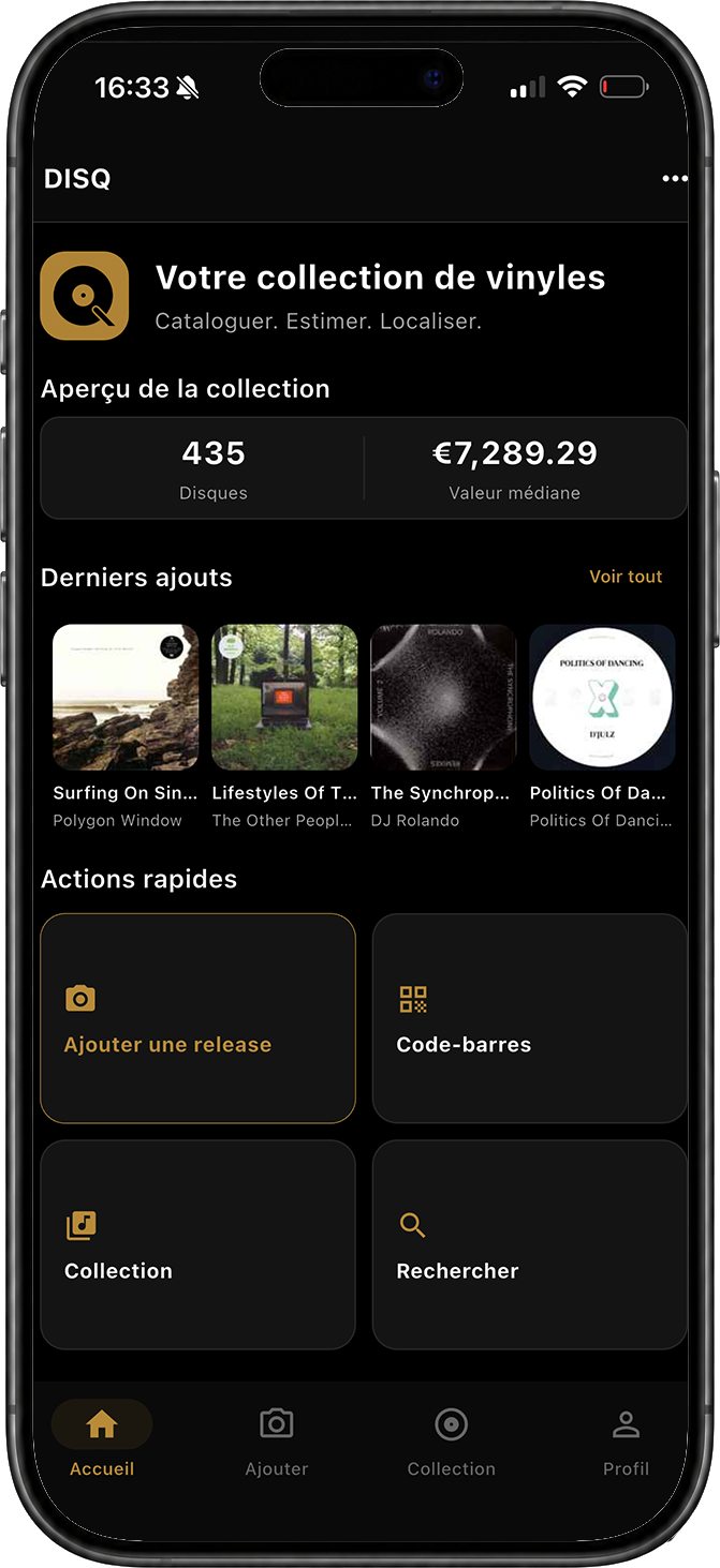 DISQ home screen